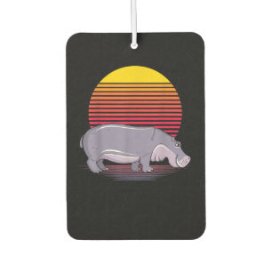 Vintage Retro Hippo Lover Hippopotamus Lover Car Air Freshener