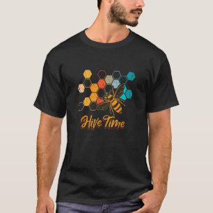 Vintage Retro Hive Time Bees Beekeeper T-Shirt