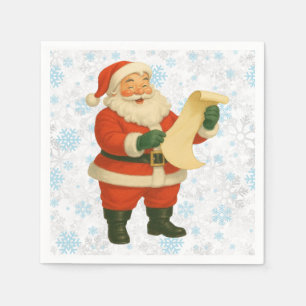 Vintage/retro holly jolly Santa Napkin