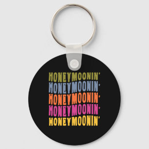 Vintage Retro Honeymoonin Bride Groom Honeymoon Va Key Ring