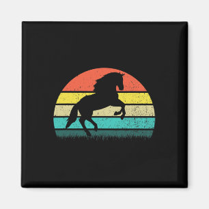 Vintage Retro Horse Lover Design Horseback Riding Magnet