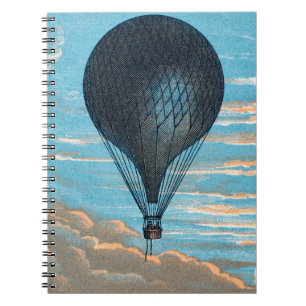 Vintage Retro Hot Air Balloon View First Balloon Notebook