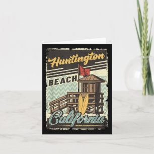 Vintage Retro Huntington Beach California Sunset S Card