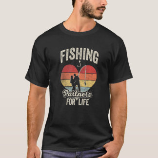 Vintage Retro Husband And Wife Fishing Partners Fo T-Shirt
