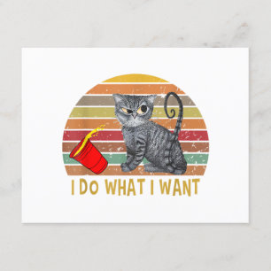 Vintage Retro I Do What I Want My Black Cat Lovers Enclosure Card