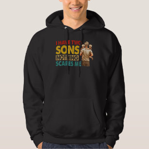 Vintage Retro I Have Two Sons American Flag Dad Ho Hoodie
