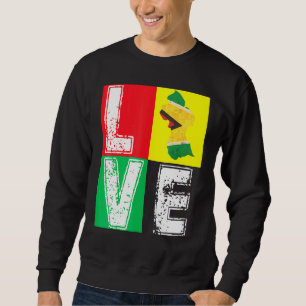 VINTAGE RETRO I LOVE GUYANA FLAG MAP FOR GUYANESE  SWEATSHIRT