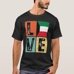 Vintage Retro I Love Kuwait Flag For Kuwaiti Pride T-Shirt