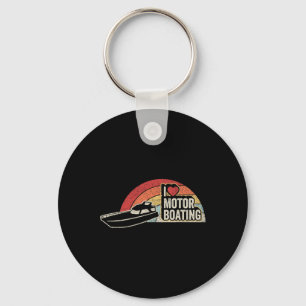 Vintage Retro I Love Motor Boating Funny Boater 2 Key Ring