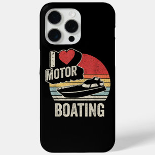 Vintage Retro I Love Motor Boating Funny Boater iPhone 15 Pro Max Case