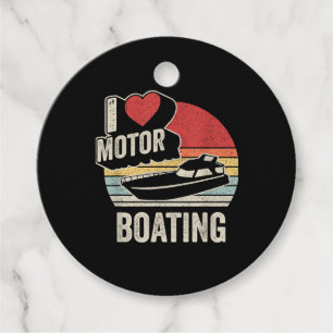 Vintage Retro I Love Motor Boating Funny Boater Favour Tags