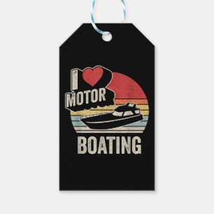 Vintage Retro I Love Motor Boating Funny Boater Gift Tags