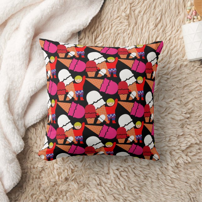 Vintage Retro Ice Cream Art Cushion (Blanket)