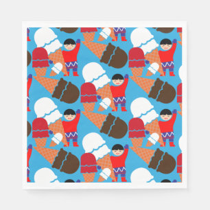 Vintage Retro Ice Cream Art Napkin