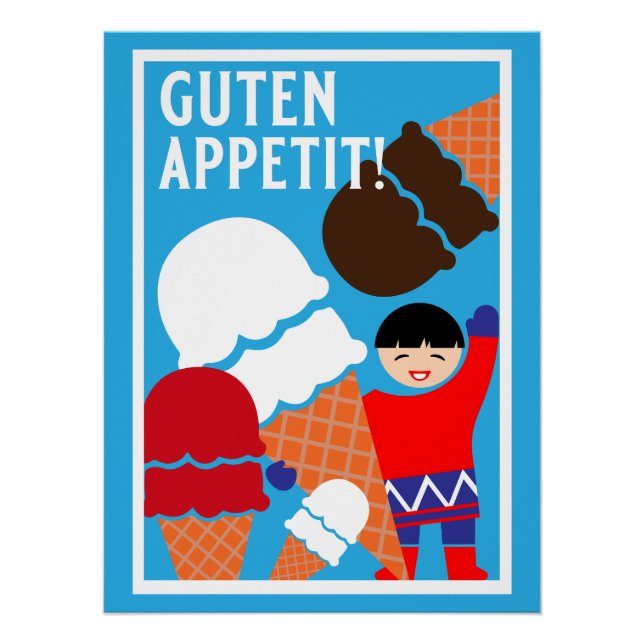 Vintage Retro Ice Cream Art Poster (Front)