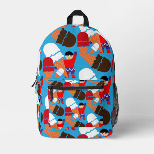 Vintage Retro Ice Cream Art Printed Backpack
