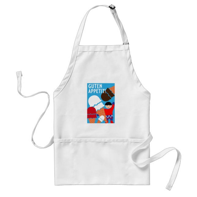 Vintage Retro Ice Cream Art Standard Apron (Front)