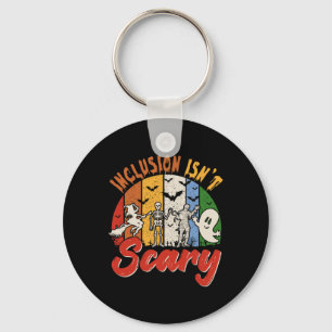 Vintage Retro Inclusion Isn't Scary Halloween Boo Key Ring