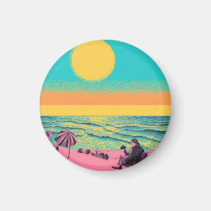 Vintage/retro inspired, beach  magnet