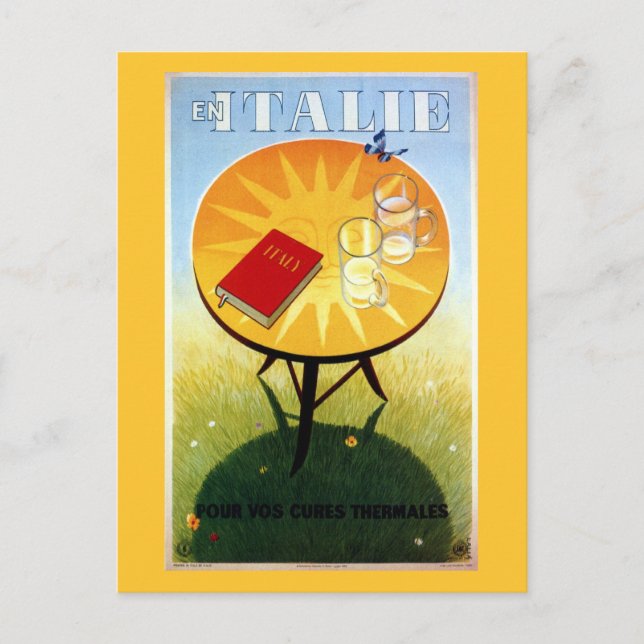 Vintage retro Italy Italian travel poster Postcard (Front)