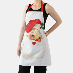 Vintage Retro Jolly Old Santa Claus Christmas Apron