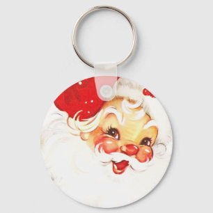Vintage Retro Jolly Old Santa Claus Christmas Key Ring