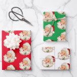 Vintage Retro Jolly Santa Claus Christmas Wrapping Paper Sheet<br><div class="desc">🎁 Welcome to "Winter Days" where holiday magic comes to life! Unwrap joy with our Vintage Retro Jolly Santa Claus Wrapping Paper Sheets! 🎅✨ In festive shades of green,  white,  and red,  these sheets add a touch of nostalgia to your gifts. Make every present a masterpiece this season! 🌟🎄</div>