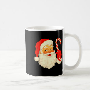 Vintage Retro Jolly Santa Claus Face Christmas Paj Coffee Mug