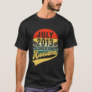 Vintage Retro July 2013 8th Birthday 8 Years Old T-Shirt