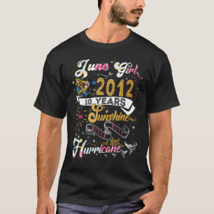 Vintage Retro June Girl 2012 10 Years Old 10th Bir T-Shirt