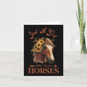 Vintage Retro Just A Girl Who Loves Horses6 Card