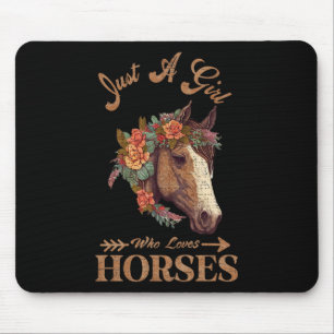 Vintage Retro Just A Girl Who Loves Horses7 Mouse Pad