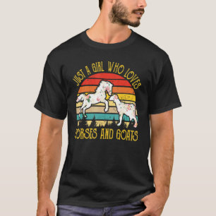 Vintage Retro Just A Girl Who Loves Horses And Goa T-Shirt