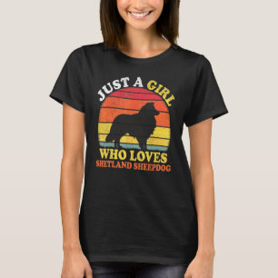 Vintage Retro Just A Girl Who Loves Shetland Sheep T-Shirt