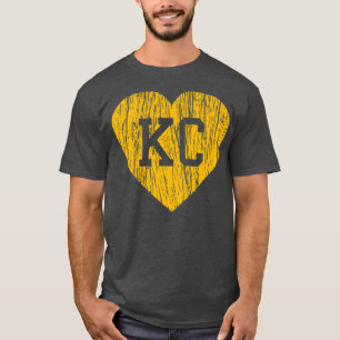 Vintage Retro KC Love Yellow Heart Art American T-Shirt