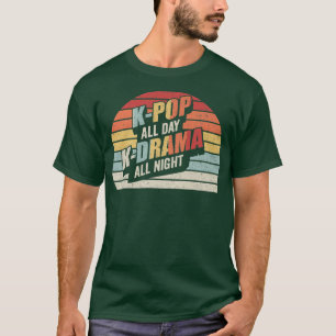 Vintage Retro KPop All Day KDrama All Night1339 T-Shirt