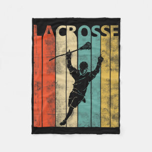 Vintage Retro Lacrosse Player Gift Lacrosse Player Fleece Blanket