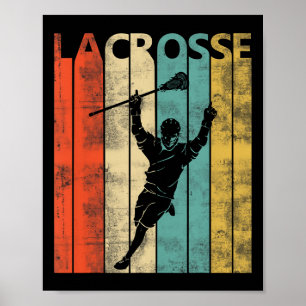 Vintage Retro Lacrosse Player Gift Lacrosse Player Poster