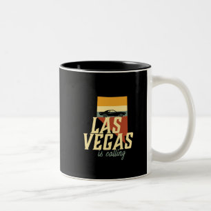 Vintage Retro Las Vegas Nevada USA City Map Two-Tone Coffee Mug