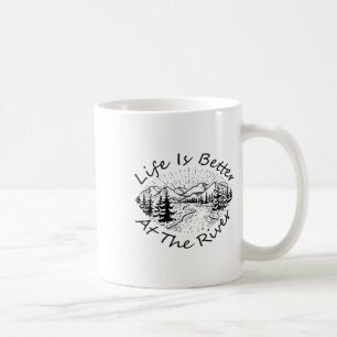 Vintage Retro Life Is Better At The River  Coffee Mug
