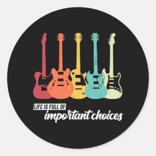 Vintage Retro Life is Full of Important Choices Classic Round Sticker
