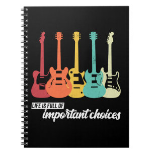 Vintage Retro Life is Full of Important Choices Notebook