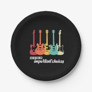 Vintage Retro Life is Full of Important Choices Paper Plate