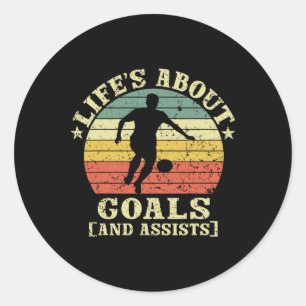 Vintage Retro Life's About Goals And Ists Classic Round Sticker