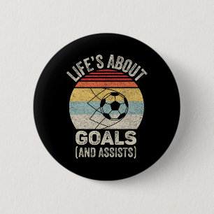 Vintage Retro Life's About Goals And Ists Funny So 6 Cm Round Badge