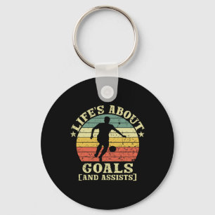Vintage Retro Life's About Goals And Ists Key Ring