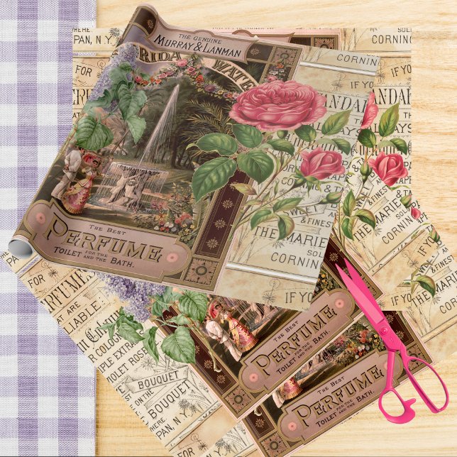 Vintage Retro Lilac Rose Perfume Soap Wrapping Paper (Creator Uploaded)