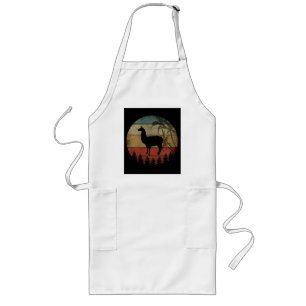 VINTAGE RETRO LLAMA LONG APRON