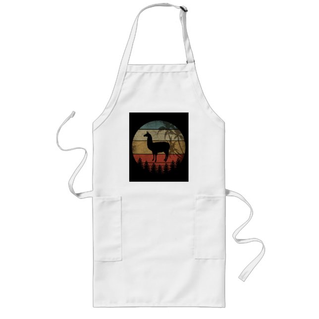 VINTAGE RETRO LLAMA LONG APRON (Front)