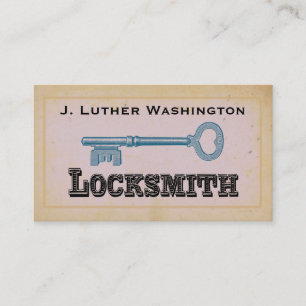 Vintage Retro Locksmith Professional Business Card